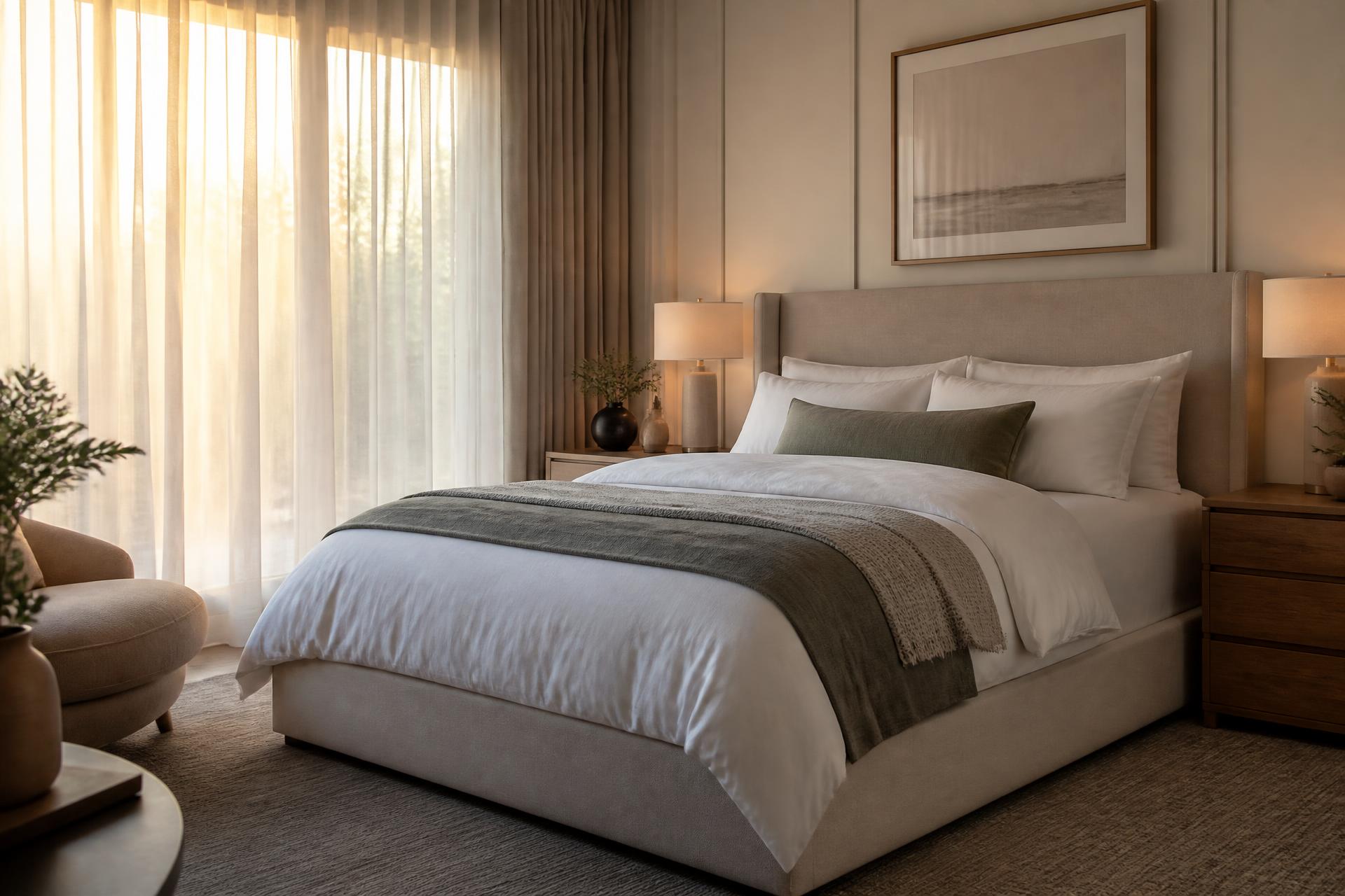 Quarto elegante com colchão e cama box Probel